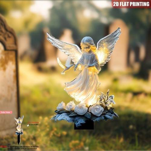 Flower bird angel garden - garden, stake