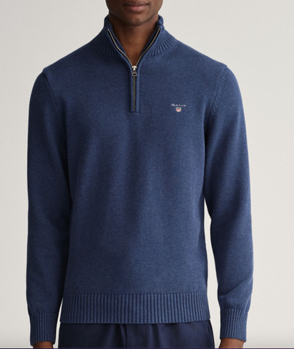 Gant mens cotton zip neck - cotton,