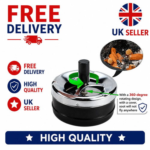 Stainless steel ashtray - stainless, push
