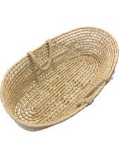 Natural Wicker Moses Basket With Handles For Baby Nursery - Portable Lightweight