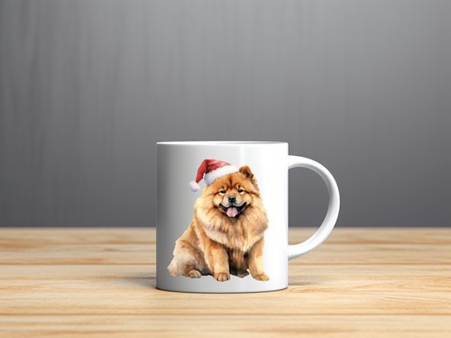 Chow dog christmas - chow,