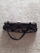 Black  lace evening bag with beige back matches with coast dress i have for sale