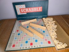 Vintage Scrabble Board Game by Spears Games with Wooden Racks 100% Complete 1955
