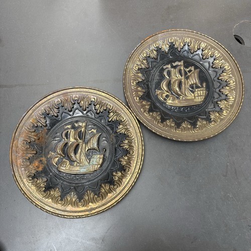 Vintage pair brass wall - pair,