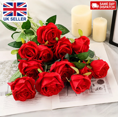12x artificial single rose bud - 12x,
