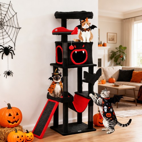 Gothic cat tree for halloween - gothic,
