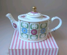 Collectable Porcelain Art Miniature Teapot w. Box Special Edition Floral Design