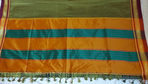 Khun saree green ilkal mustard - ilkal,