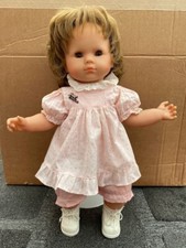 Vintage 1980s Zapf Creations Brown Hair Toddler Doll 20"