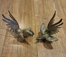 Vintage Brass Fighting Cockerels/Roosters. Max Height 7.5"
