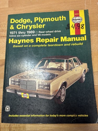 Haynes dodge plymouth chrysler - dodge,