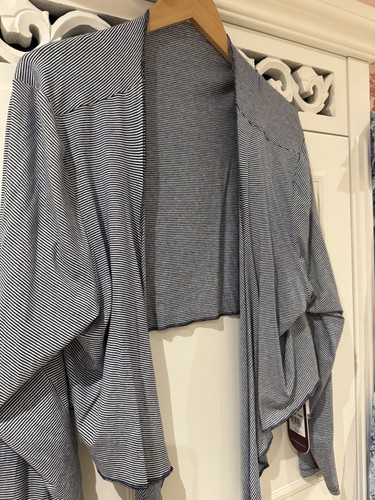 Blue and white striped bolero - and,