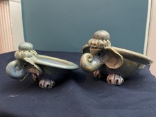 Hand-thrown ceramic art pair