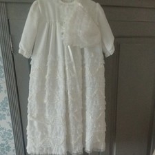 vintage baby Christening gown and bonnet 6months