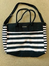 Weekender Tote Bag  - Victoria’s Secret - Pink & Black Striped -w/ Adjust Strap