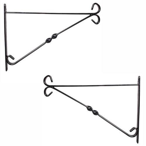Pair black wrought iron - pair, 10"