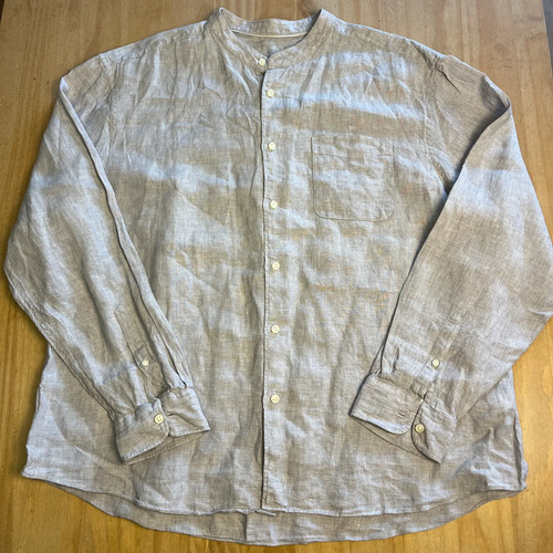 Grandad collar linen - grandad, shirt