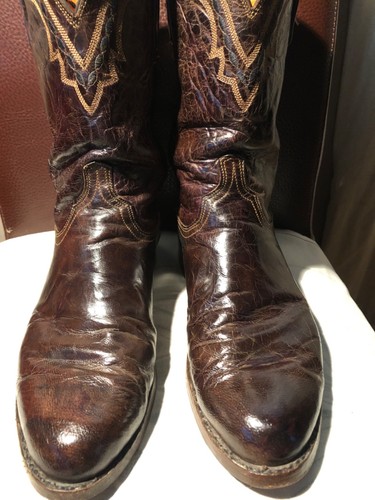 Lucchese choc burished goat - choc,