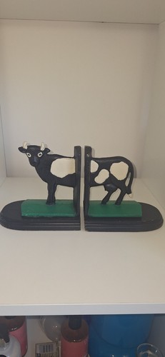 Vintage cast iron cow book - cow,