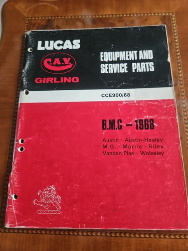 Lucas parts manual 1968 bmc - lucas,