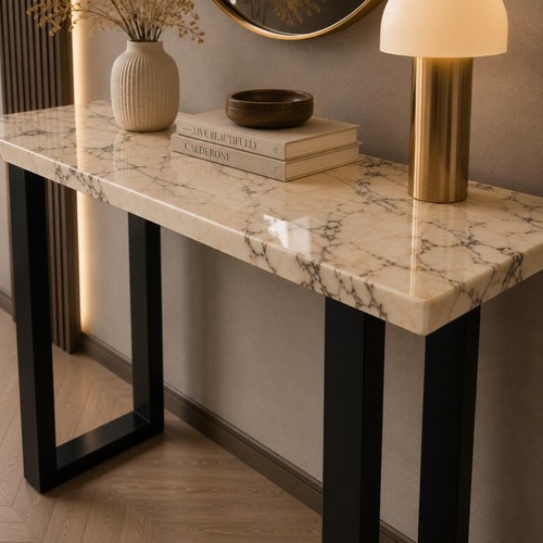 Calacatta marble console table - calacatta,