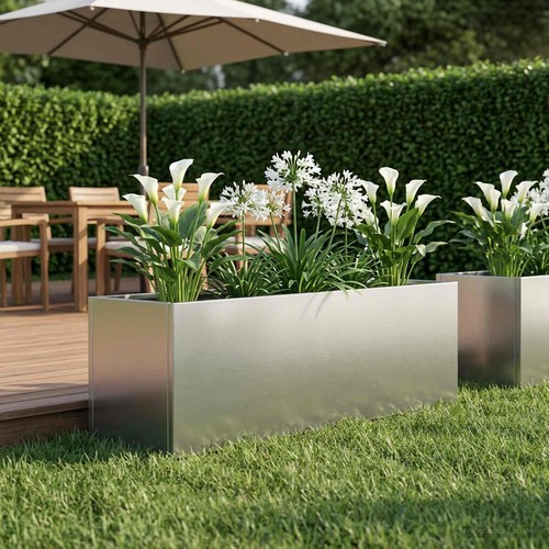 Vidaxl garden planter silver - garden,