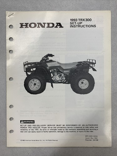 1993 honda trx300 atv setup - honda,