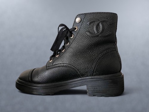Chanel combat boots black - combat,