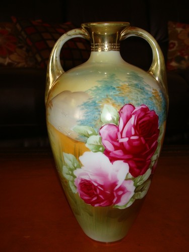 Nippon hand painted vase - hand,