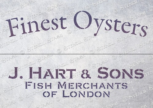 Fish oysters stencil crate - fish,