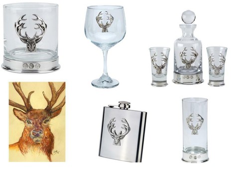 Stag head whisky glass - stag,