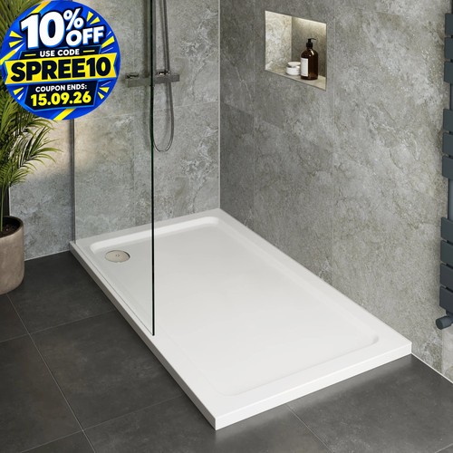Modern rectangle shower - modern, tray