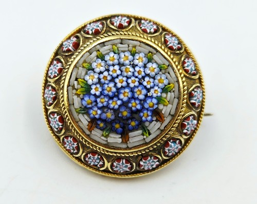Micromosaic brooch - micromosaic,