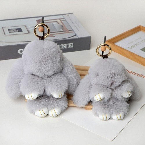 Fluffy bunny keychain - bunny,