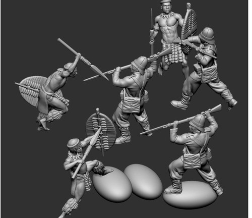 54mm zulu versus british - zulu,