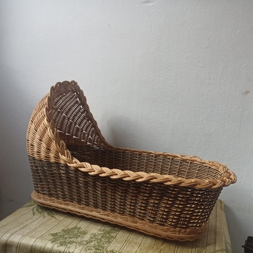 Vintage wicker dolls basket - vintage,