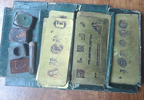 Copper stencil set the - stencil, "the