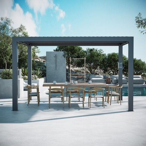 Outdoor louvered pergola - louvered,