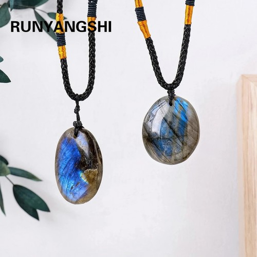 Natural labradorite pendant - natural,