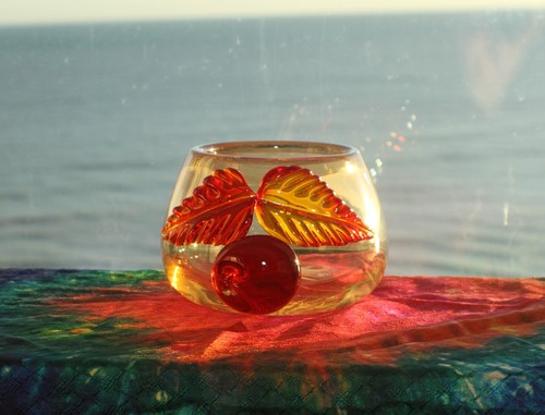 Vintage amber bowl - amber,
