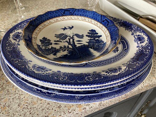 Vintage china plates - vintage, oval