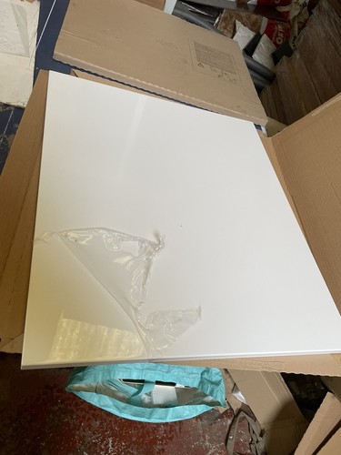 Short 600mm white gloss slab - short,