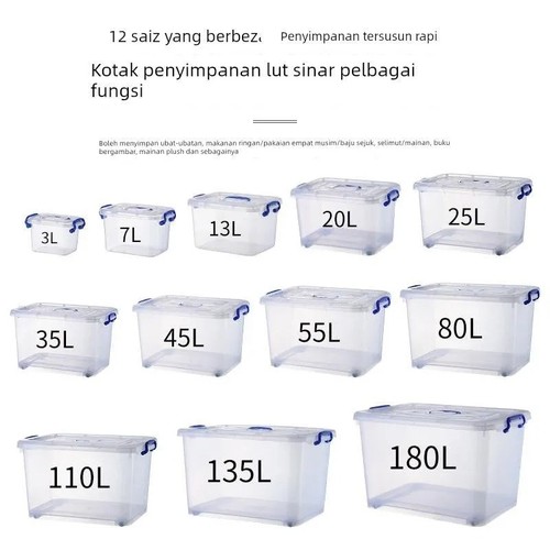 Plastic storage boxes clear - ,
