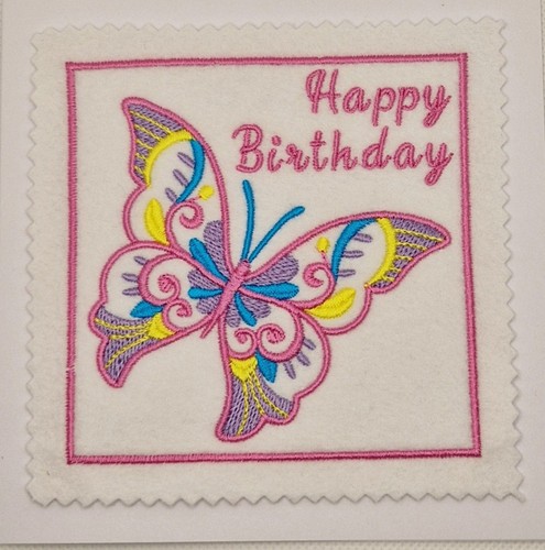 Embroidered birthday butterfly - birthday,