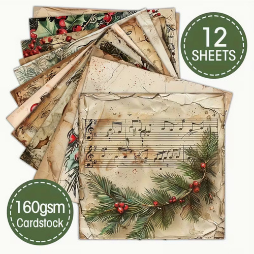 12pcs vintage christmas sheet - 12pcs,