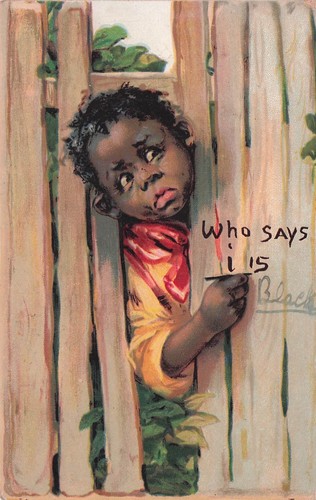 Rare black boy postcard who - -, 'who