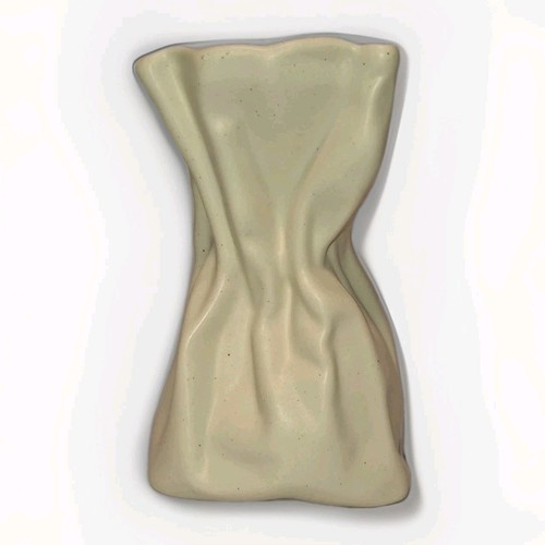Crinkled paper bag vase - paper,