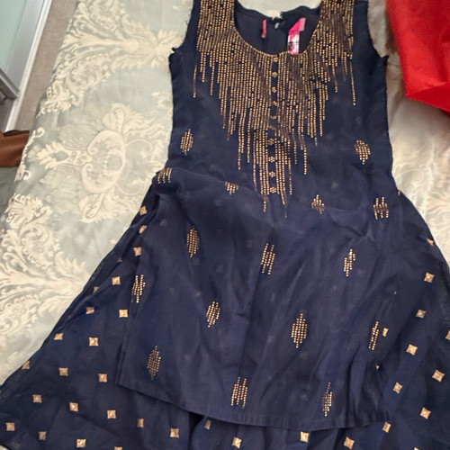 Cotton blue frock siz - , 4