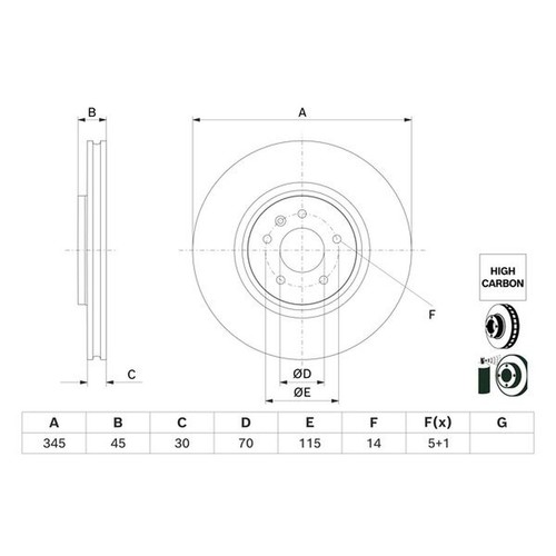 Brake discs vented - 2x, front