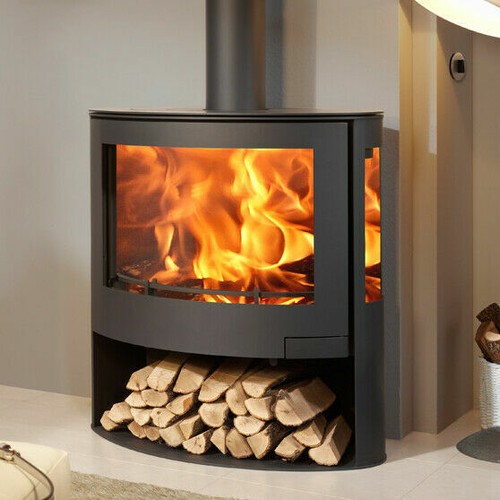 Wood burning multi fuel - multi-fuel, curved